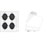 Kumtel Jardin Plantes İkili Ankastre Set Beyaz (835 Kumandalı Davlumbaz+Beyaz Cam Ocak)