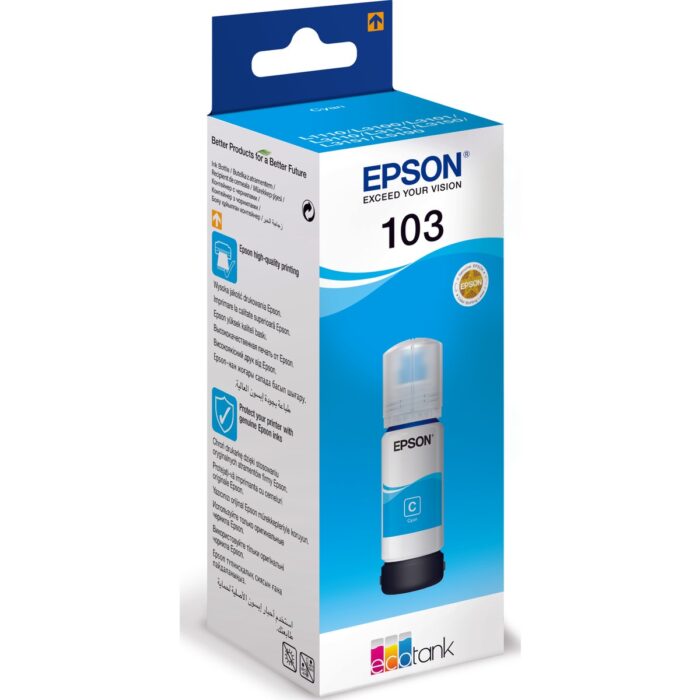 Epson 103 Cyan Mavi Şişe Mürekkep T00S24A L1210-3210-3250-5290 - Görsel 1