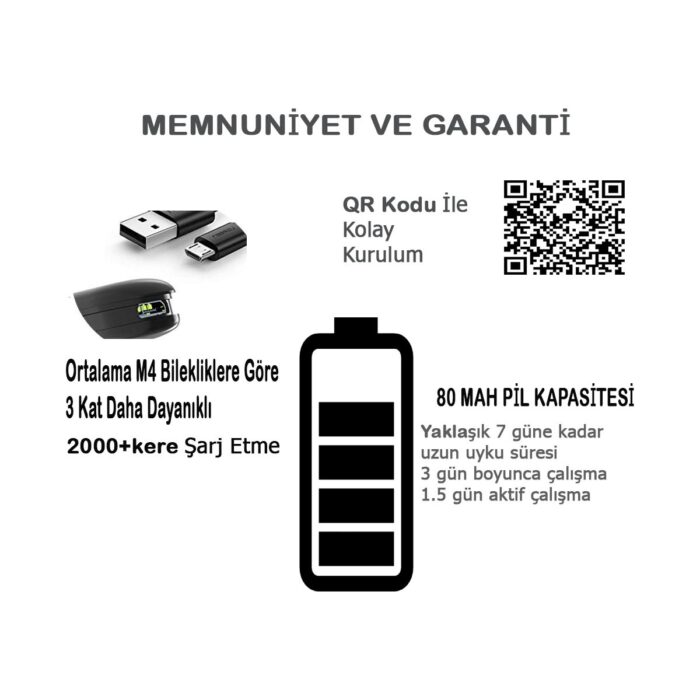 Smart Bracelet Band M4 Akıllı Bileklik - Görsel 4