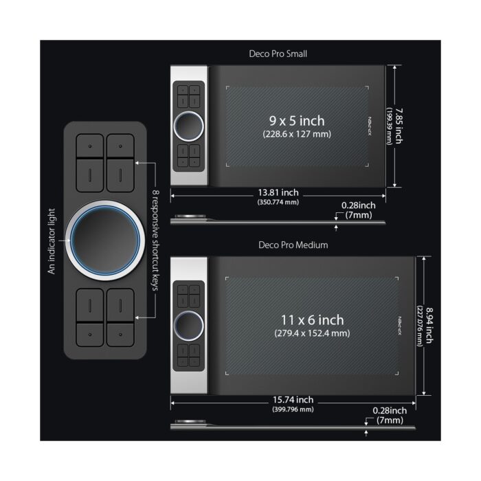 Xp-Pen Deco Pro Medium 15.74X8.94" 8192 Basınç Kalemli Grafik Tablet - Görsel 3