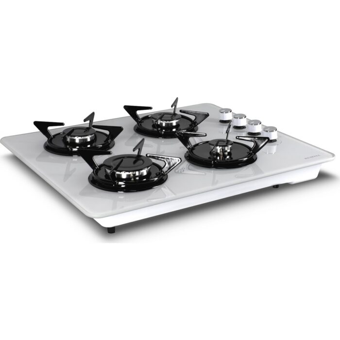 Kumtel KO 40 TSHDF Beyaz Oval Doğalgazlı Cam Set Üstü Ocak - Görsel 1