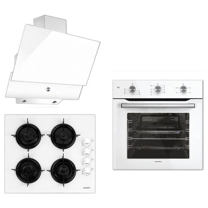 10709985886258.jpg Kumtel Kristal Beyaz Ankastre Set ( B66S2 Fırın - KO-40TAHDF Ocak - DA6-830 Davlumbaz ) - Görsel 1