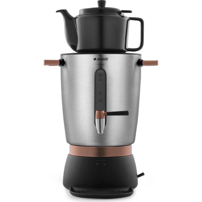 10765963984946.jpg Arçelik Se 9035 I Inox - Gri Porselen Demlik Semaver - Görsel 1