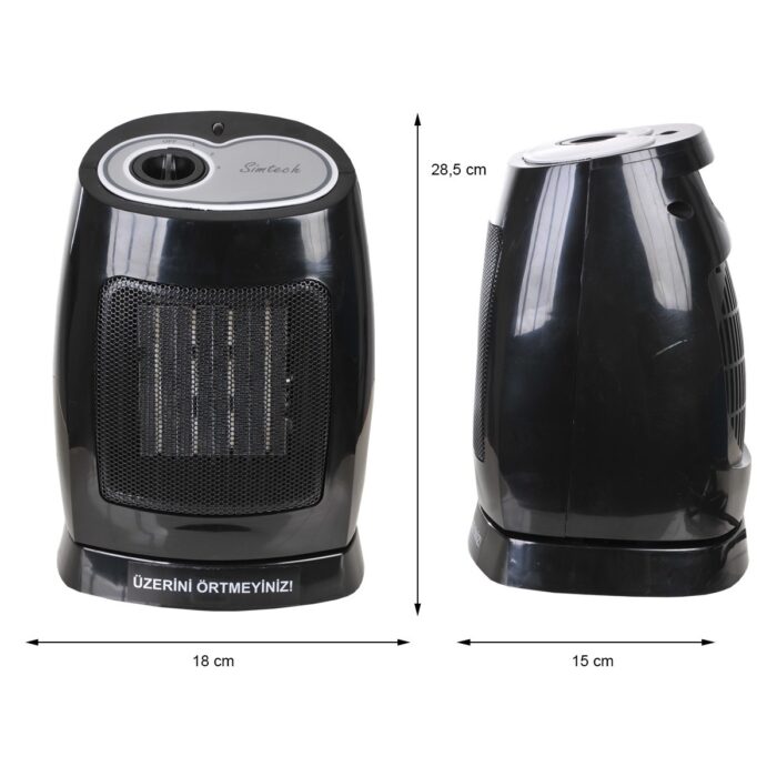 Simtech Fanlı Seramik Isıtıcı 1500 W Yüksek Verim Enerji Tasarruflu Siyah Renk - Görsel 4