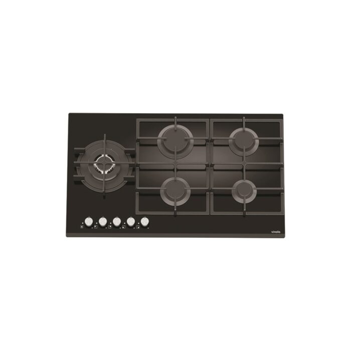 10913984577586.jpg Vinola MOG.9120.111.01 Wok Gözlü Döküm Izgaralı Siyah Cam Ocak - Doğalgaz - Görsel 1