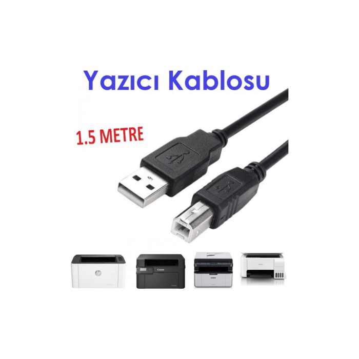 Moonkip Yazıcı Kablosu Ara Printer USB Bağlantı Bağlama Kablo Network Lazer Hp Canon Brother - Görsel 5