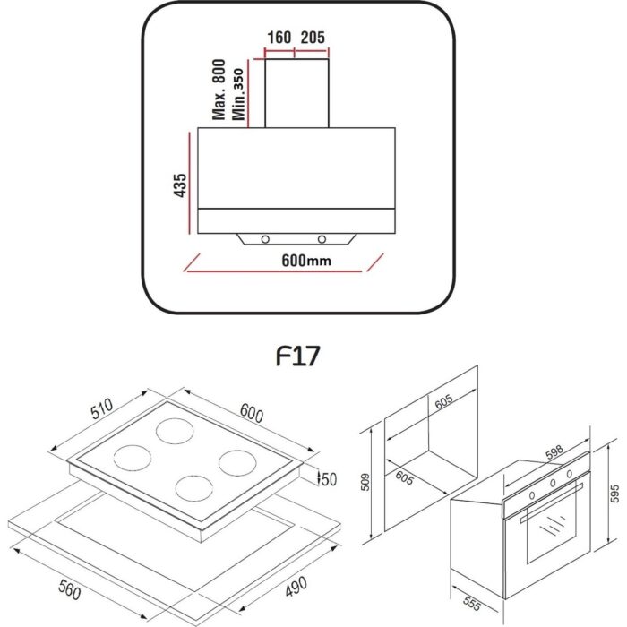 Alveus Baker Siyah 3'lü Ankastre Set (Gls 640 + Mfa 627 + F17 ) - Görsel 5
