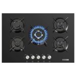 Kumtel KO-50 OAHDF Siyah Ankastre Cam 5'li Wok Gözlü Ocak