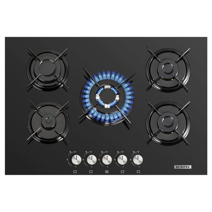 110000033258336.jpg Kumtel KO-50 OAHDF Siyah Ankastre Cam 5'li Wok Gözlü Ocak - Görsel 1