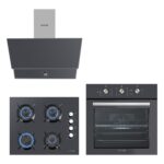 Kumtel Kristal Antrasit Ankastre Set (DA6-830 Davlumbaz - KO-40 TAHDF Ocak - B66 - Sf2 Fırın)