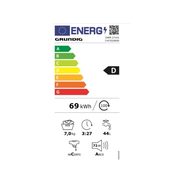 Grundig GWM 27101 D 7 kg 1000 Devir Bluetooth Bağlantılı Çamaşır Makinesi - Görsel 4