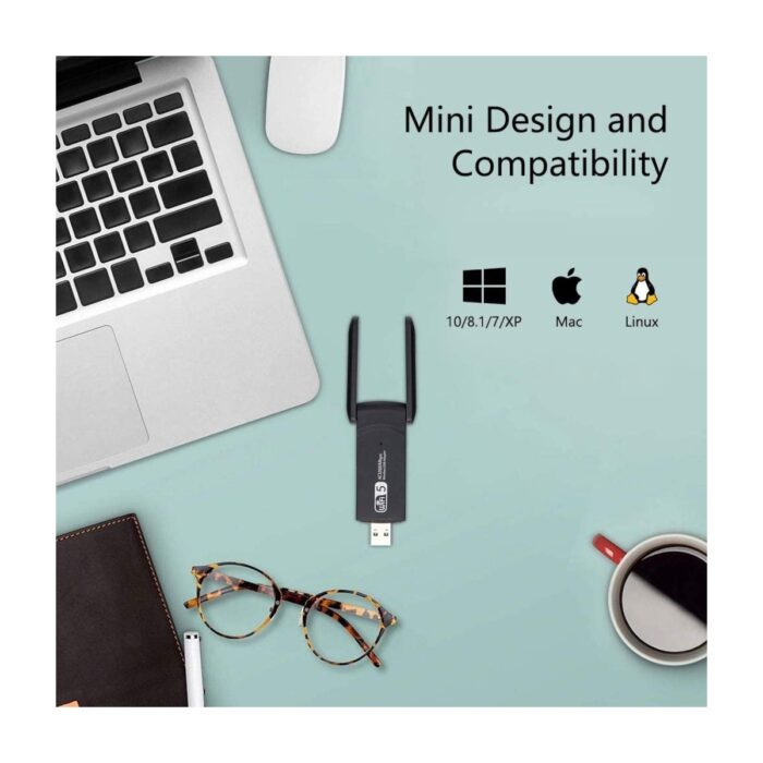 Kingboss AC1200 Mbps Dual Band USB 3.0 Adaptör Kablosuz Wifi Alıcı - Görsel 2