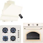 Kumtel Rustik Bej Cam Ankastre Set (DA6-835 Davlumbaz KO-40 TAHDF Ocak B66-SF2 Fırın)