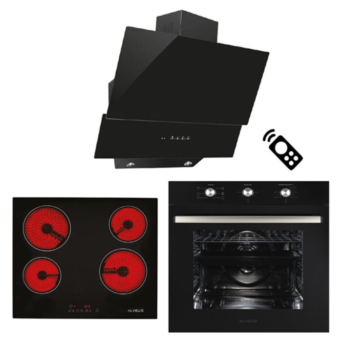 Alveus Kapadokya Siyah 3'lü Ankastre Set MOD3000-VİTROSERAMİK-MFA614 - Görsel 1