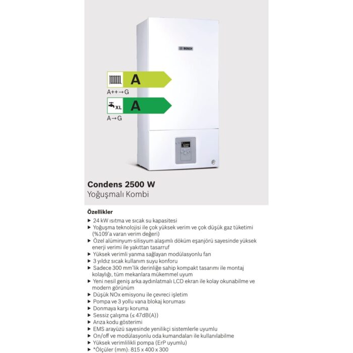 Bosch Condense 2500 W 24 Kw Tam Yoğuşmalı Kombi - Görsel 2
