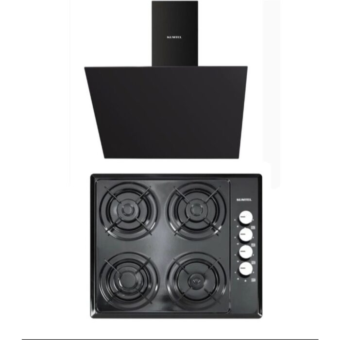 Kumtel Ocak + Davlumbaz 2'li Çelik Set Siyah - Görsel 1