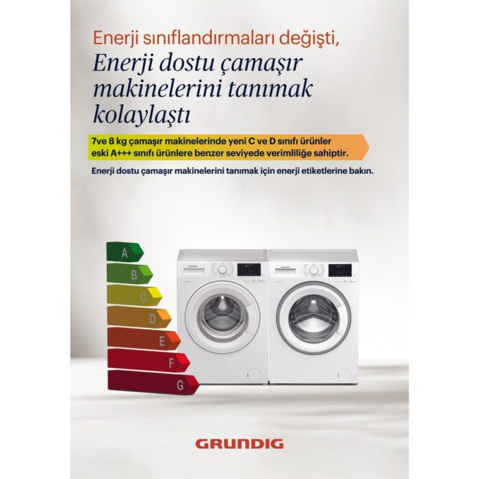Grundig GWM 27101 D 7 kg 1000 Devir Bluetooth Bağlantılı Çamaşır Makinesi - Görsel 3