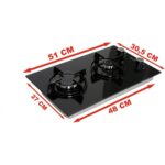 Hayal Ankastre 2 Gözlü Lpg (Tüplü) Ocak Siyah - Görsel 3