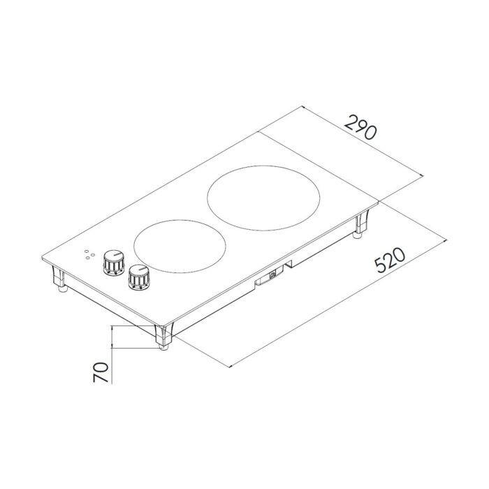 Kumtel Ikili Vitro Seramik Set Üstü Elektrikli Domino Ocak - Görsel 2