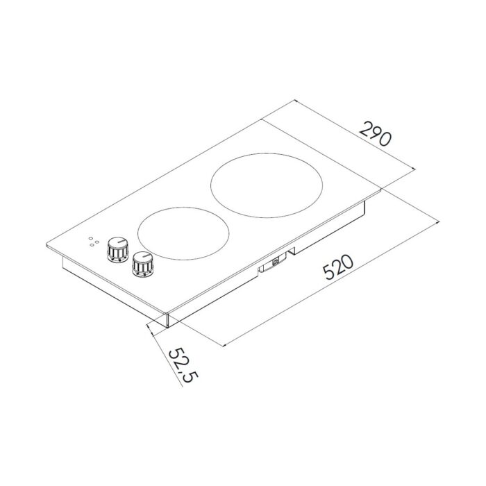 Kumtel Ikili Vitro Seramik Ankastre Elektrikli Domino Ocak - Görsel 2