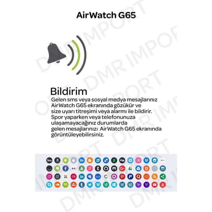 Pembecin G65L Akıllı Saat Suya Dayanıklı Ateş & Nabız Ölçer Çok Fonksiyonlu Ios ve Android Uyumlu - Görsel 3