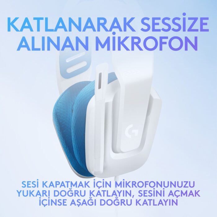 Logitech G G335 Kablolu Oyuncu Kulaklığı - Beyaz - Görsel 5