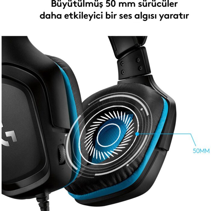 Logitech G432 7.1 Surround Siyah Gaming Kulaklık (981-000770) - Görsel 4