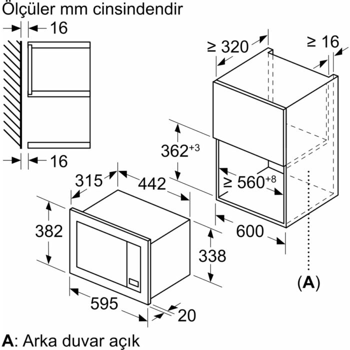 Bosch BFL623MW3 Ankastre Mikrodalga 60 x 38 cm Beyaz - Görsel 5