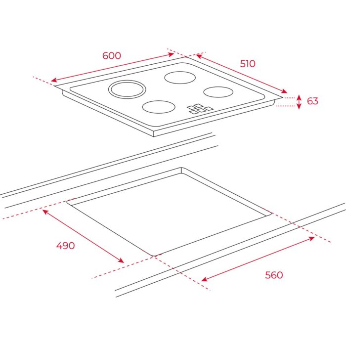 Teka TB 6415 Ankastre Cam Seramik Elektrikli Ocak 6300 W Siyah 60 cm 40239042 - Görsel 2