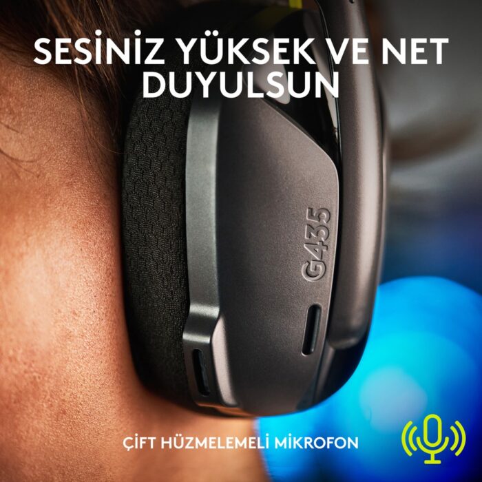 Logitech G G435 LIGHTSPEED Kablosuz Oyuncu Kulaklığı - Siyah - Görsel 5