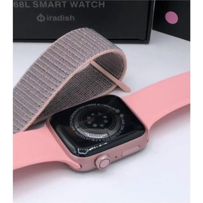 Pazariz G68L  6s Akıllı Saat Yan Tuşlar Aktif Uygulama – Çift Kordon Pembe - Görsel 3