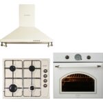 Kumtel Rustik Bej Emaye Ankastre Set ( LX-410BF - B66-SF2(AT)(4PRO) - Dp6-Rbg )