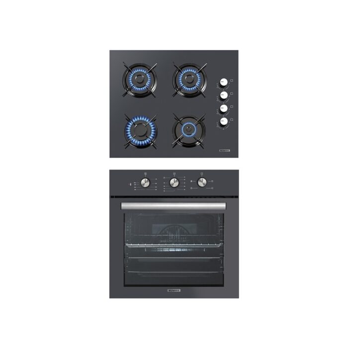 110000244810739.jpg Kumtel Antrasit 2'li Ankastre Cam Set (B66-SF2(MT) + KO-40TAHDF) - Görsel 1