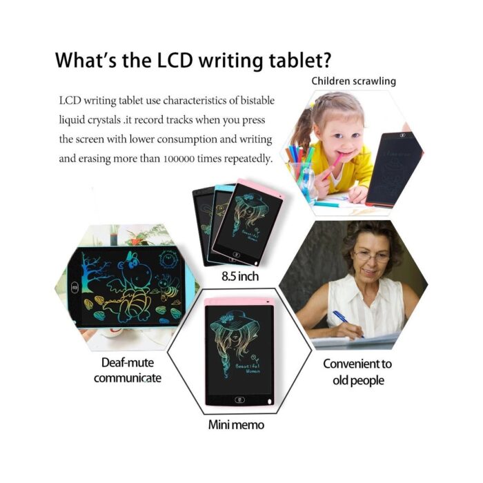 Bizimevde 8"5 Çocuk ve Yetişkinler Için LCD Yazı ve Resim Çizim Tablet ve Kalemi - Görsel 5