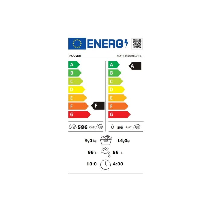 Hoover HDP 4149AMBC/1-S 14 kg Yıkama 9 kg Kurutma Wi-Fi  Bağlantılı 1400 Devir Çamaşır Makinesi - Görsel 5