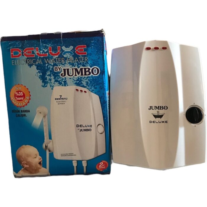 110000263647249.jpg Jumbo Deluxe Elektrikli Şofben 7500-9000 W Güç 8 lt/dk Su Isıtma Kapasitesi - Görsel 1