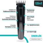 Goldmaster Enerjik Kablolu Kablosuz Hızlı Şarj Paslanmaz Çelik Standlı 12 In 1 Erkek Bakım Seti  GM-9112 - Görsel 4