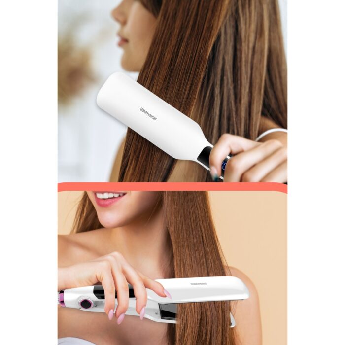 Goldmaster Dıamond Dijital Ekranlı Turmalin Seramik Keratin Geniş Plakalı Saç Düzleştirici BY-5107 - Görsel 4