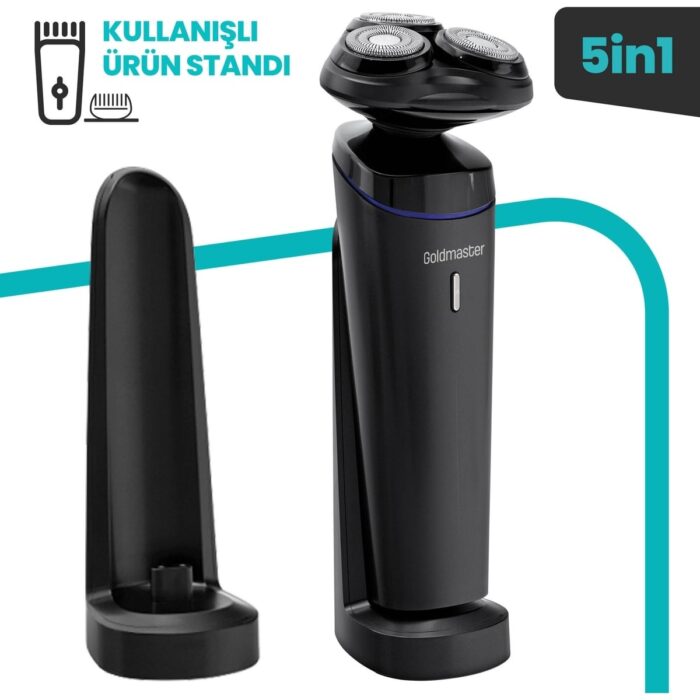 Goldmaster Zero Şarj Standlı Oynar Başlıklı Islak Kuru 5 In 1 Erkek Bakım Seti GM8141 - Görsel 2