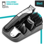 Goldmaster Vip 9'u 1 Arada Erkek Bakım ve Tıraş Seti – Folyo Başlık, Kablosuz, Hızlı Şarj, Saç ve Sakal Kesme, Siyah - Görsel 2