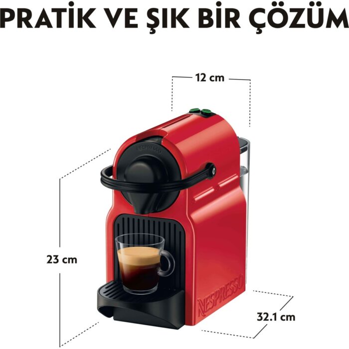 Nespresso İnissia C40  Red Kahve Makinesi,Kırmızı - Görsel 2