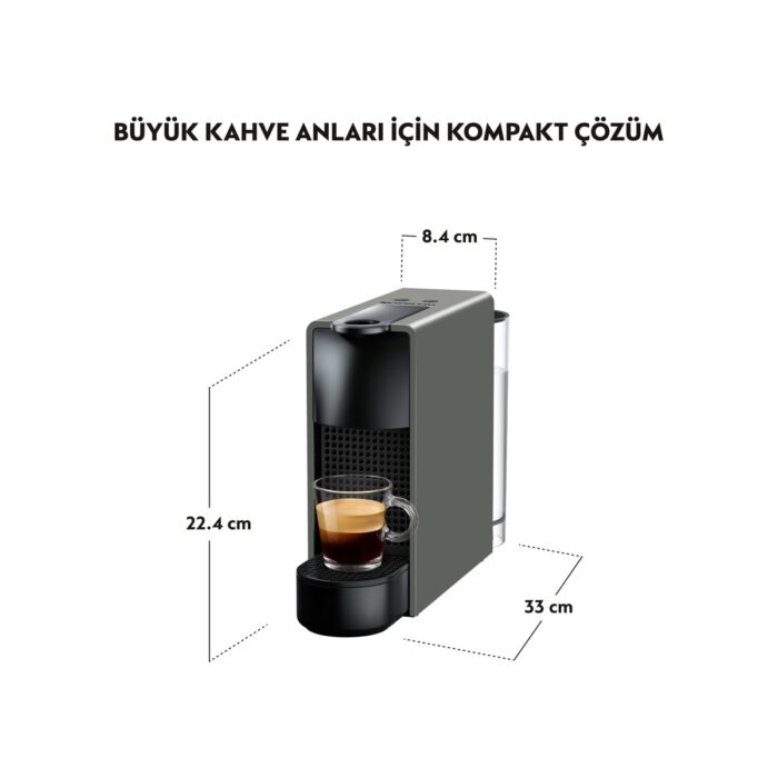 Nespresso C30 Essenza Mini Kahve Makinesi,Gri - Görsel 2