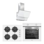 Silverline  Beyaz Cam Ankastre Set 3490 Oslo Beyaz Davlumbaz - CS5343W01 Ocak - BO65E1W01 Fırın