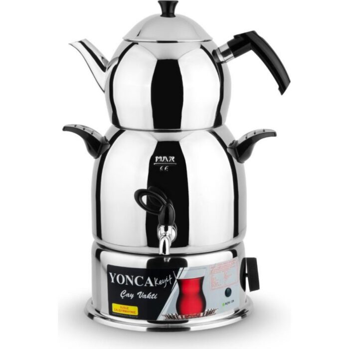 110000303989850.jpg Yonca Keyif Çelik Semaver Gri 2 lt - Görsel 1