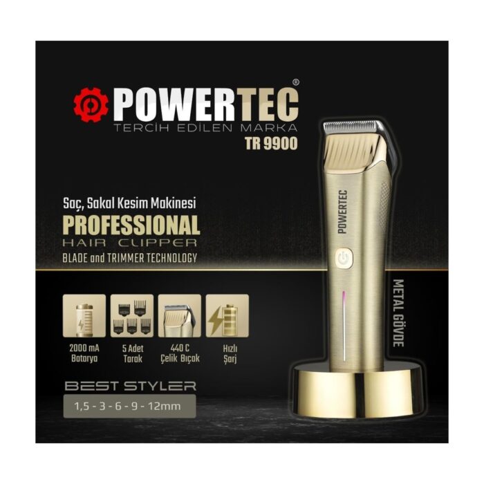Powertec TR-9900 Saç Sakal Tıraş Makinesi - Görsel 2
