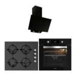 Silverline Siyah Cam Ankastre Set 3481 Flam Davlumbaz - CS5349B01 Ocak - BO65E4B01 Fırın