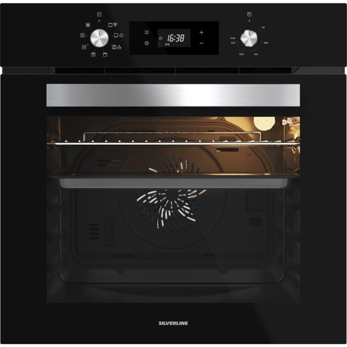 Silverline Siyah Cam Ankastre Set 3481 Flam Davlumbaz - CS5349B01 Ocak - BO65E4B01 Fırın - Görsel 4