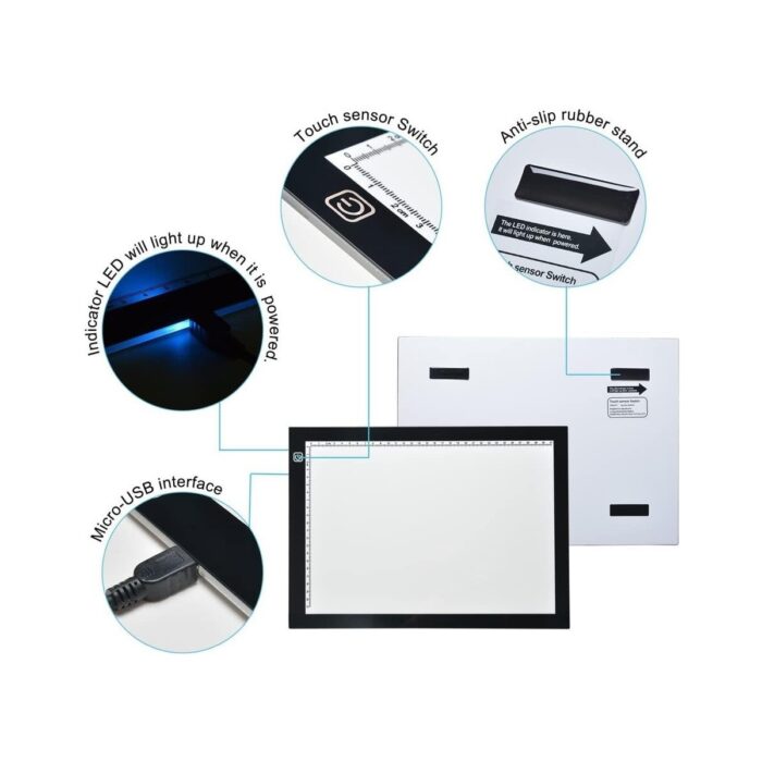 Valkyrie LED Işıklı A4 Boy Çizim Kopyalama Eskiz Çizim Ultra Ince Animasyon Portre Çizim Tableti - Görsel 5