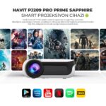 Havit PJ209 Pro Prime Sapphire Full Hd 1080P Smart Projeksiyon Cihazı Android Tv 9.0 - 350 Ansi - Görsel 5