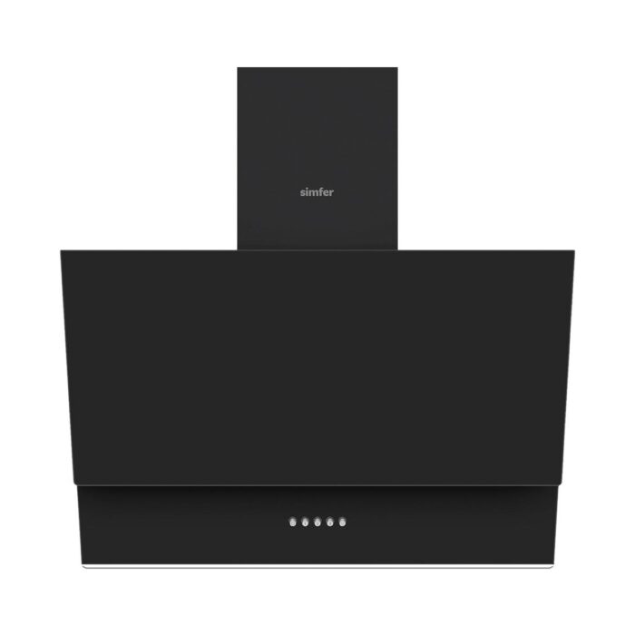 Simfer 8708 60 cm Eğik Push Button Siyah Cam Davlumbaz - Görsel 1